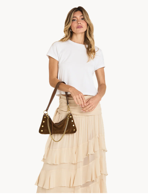 Kyle Small Cinnamon Suede Antique Gold