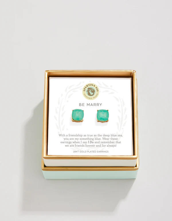 Sea La Vie Stud Earrings Be Marry/Something Blue Gold