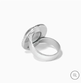 Meridian Geo Dew Domed Ring Silver Size 8