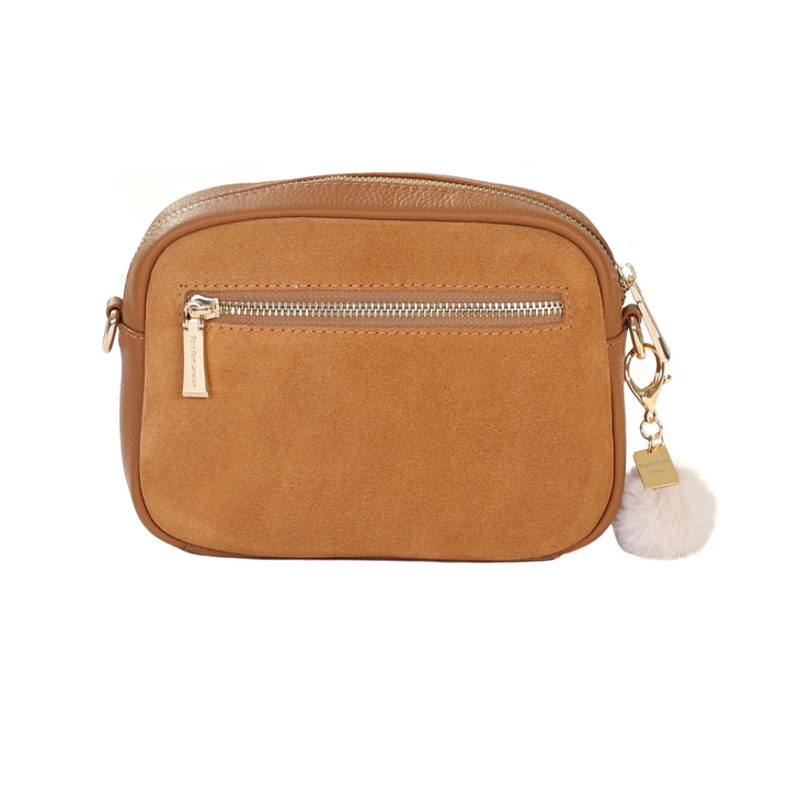 Pom Pom London Original Suede & Leather Bag Maple