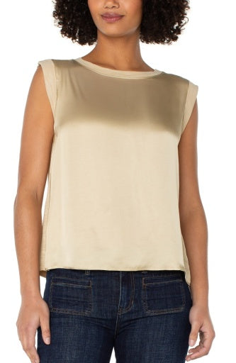 Sleeveless Woven Knit Top