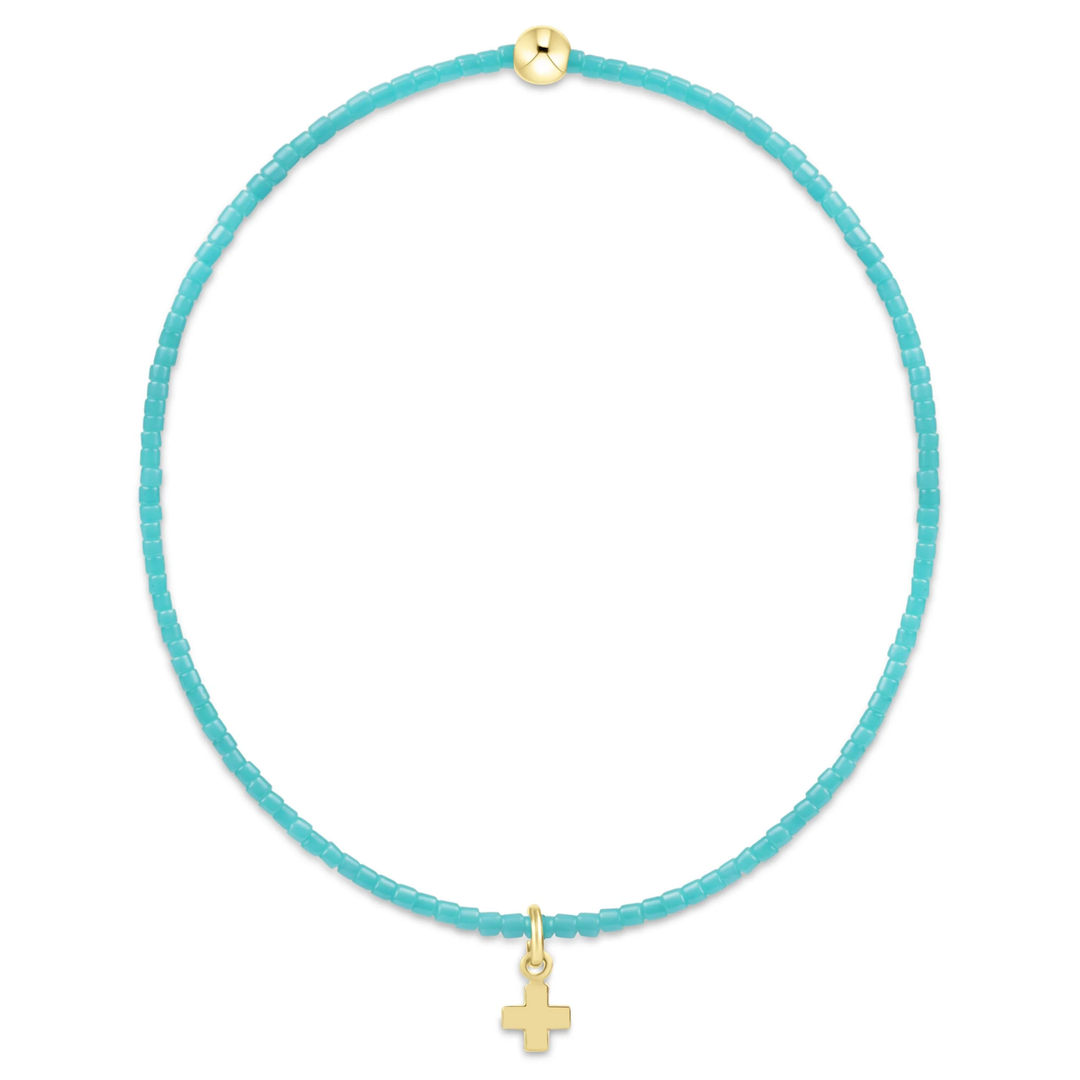 Hope Classic Signature Small Cross Charm Bracelet Turquoise