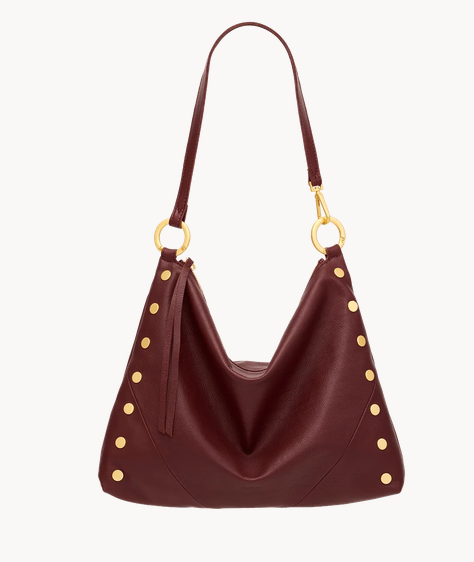 Kyle Large Shoulder Bag Cherrywood Pebble Brushed Gold