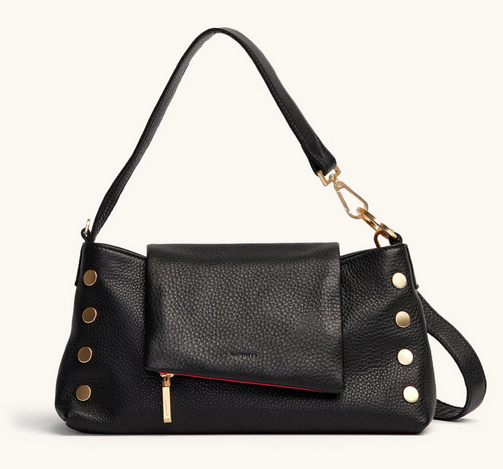 VIP Satchel Black/Brushed Gold Red Zip