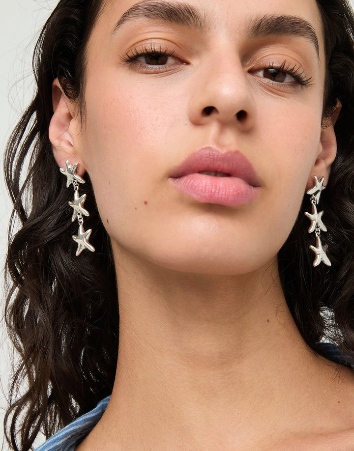 Orion Starfish Earrings Silver