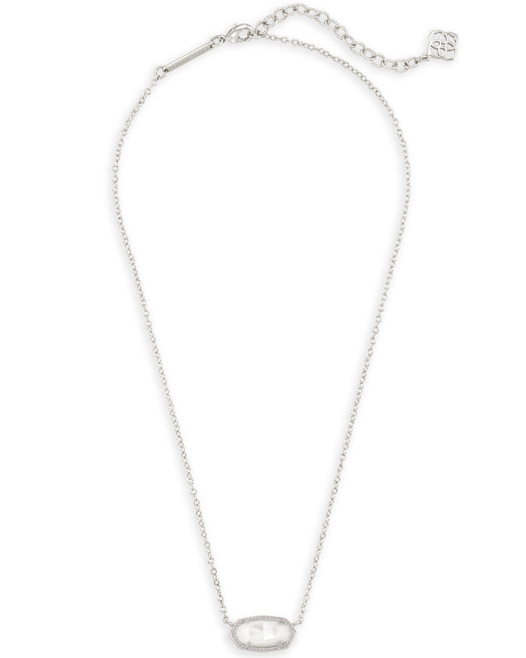 Elisa Silver Short Pendant Necklace In Ivory MOP