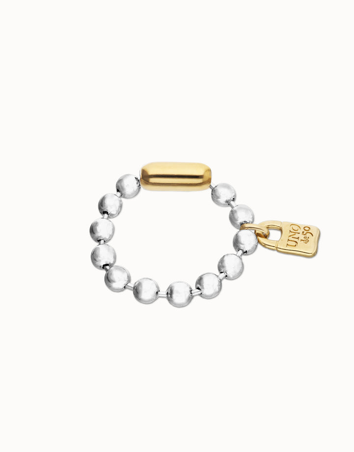Beat Bead Bracelet with Padlock and Clasp Size L