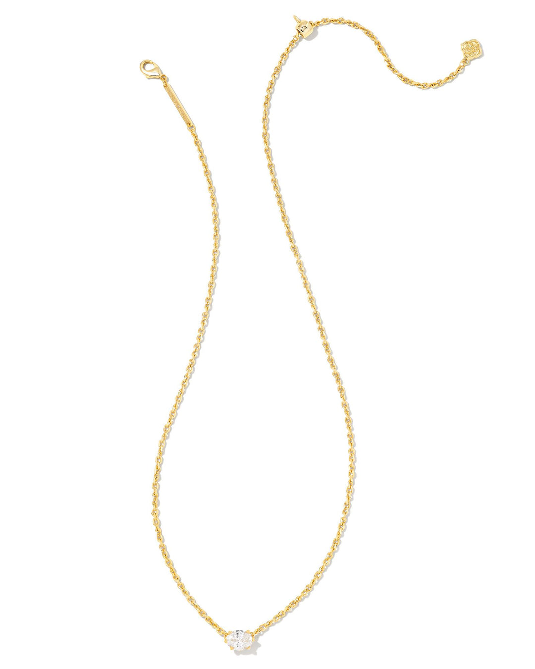 Cailin Pendant Necklace Gold Metal White CZ