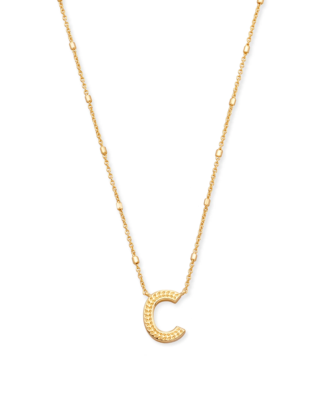 Letter C Pendant Necklace Gold
