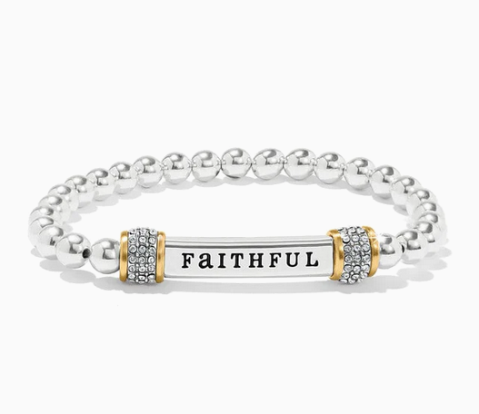 Meridian Faithful Two Tone Stretch Bracelet