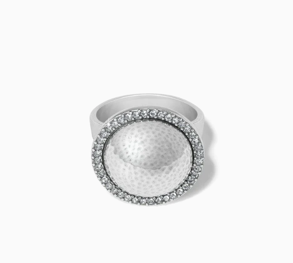 Meridian Geo Dew Domed Ring Silver Size 8