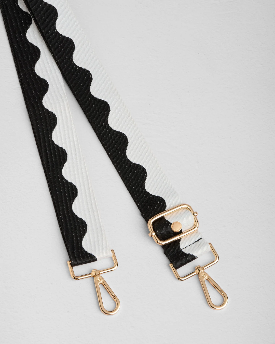 Pom Pom Strap Black and White Wave