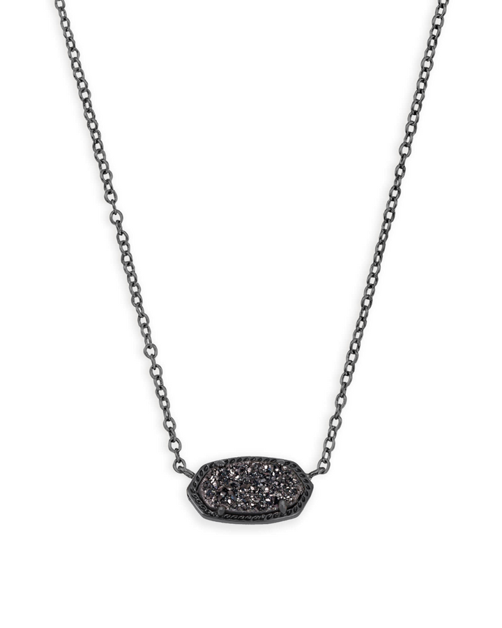 Elisa Necklace Gunmetal Black Drusy