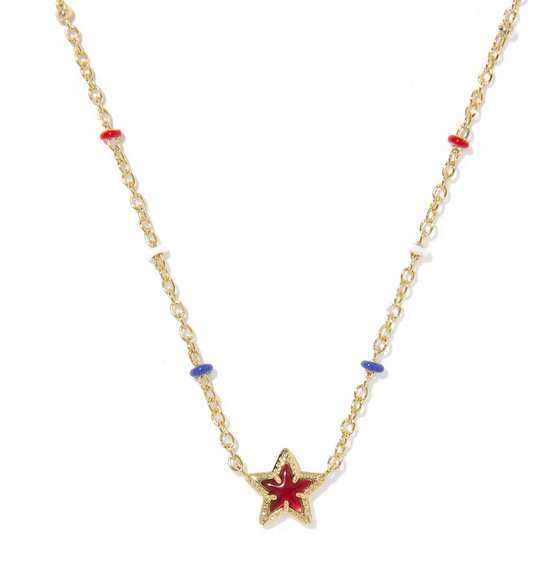 Mini Cassidy Short Pendant Necklace Cobalt Blue Illusion Gold