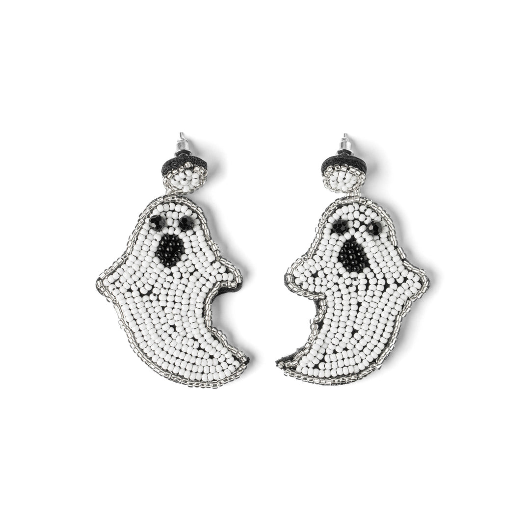 Halloween Spooky Season Beaded Earrings Ghost