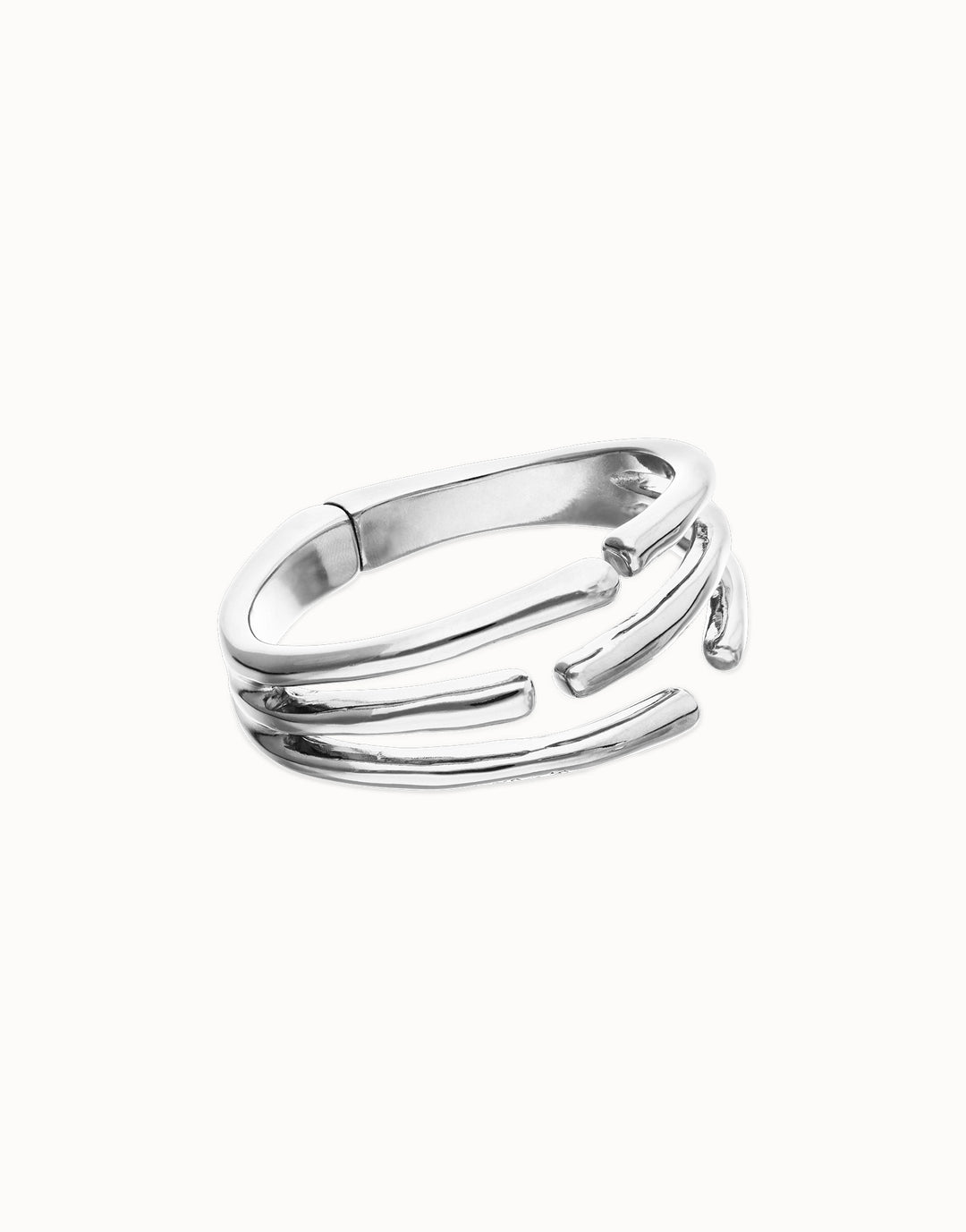 Roots Large Bangle Bracelet Silver