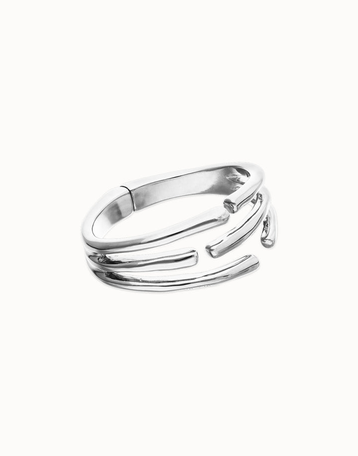 Roots Large Bangle Bracelet Silver