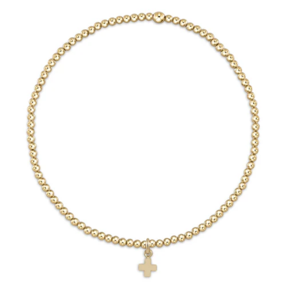 Classic Gold 2mm Bracelet Signature Cross Small