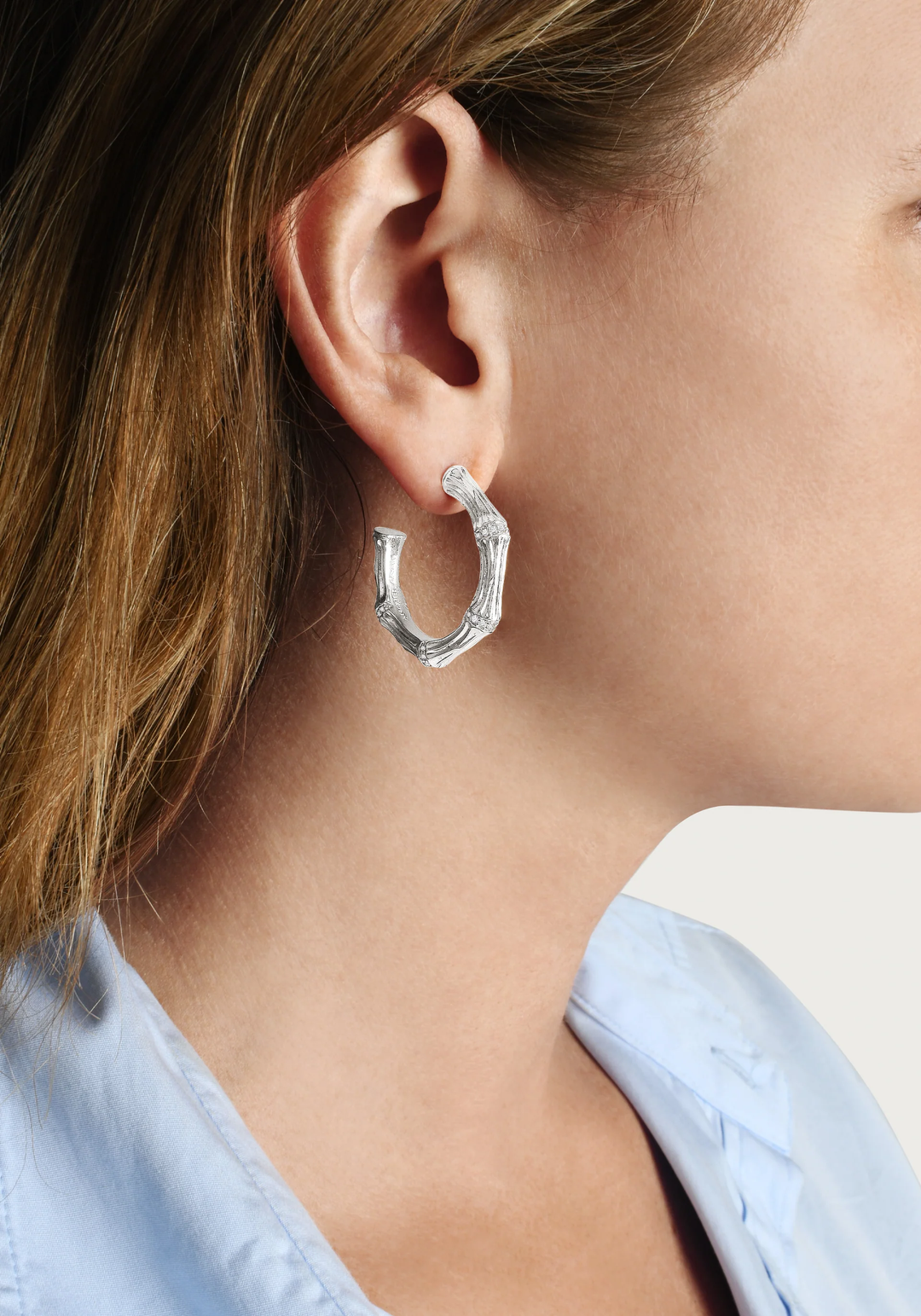 Anabel Aram Bamboo Medium Hoop Earrings