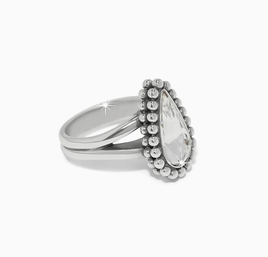 Twinkle Luxe Teardrop Ring Silver Sz 7