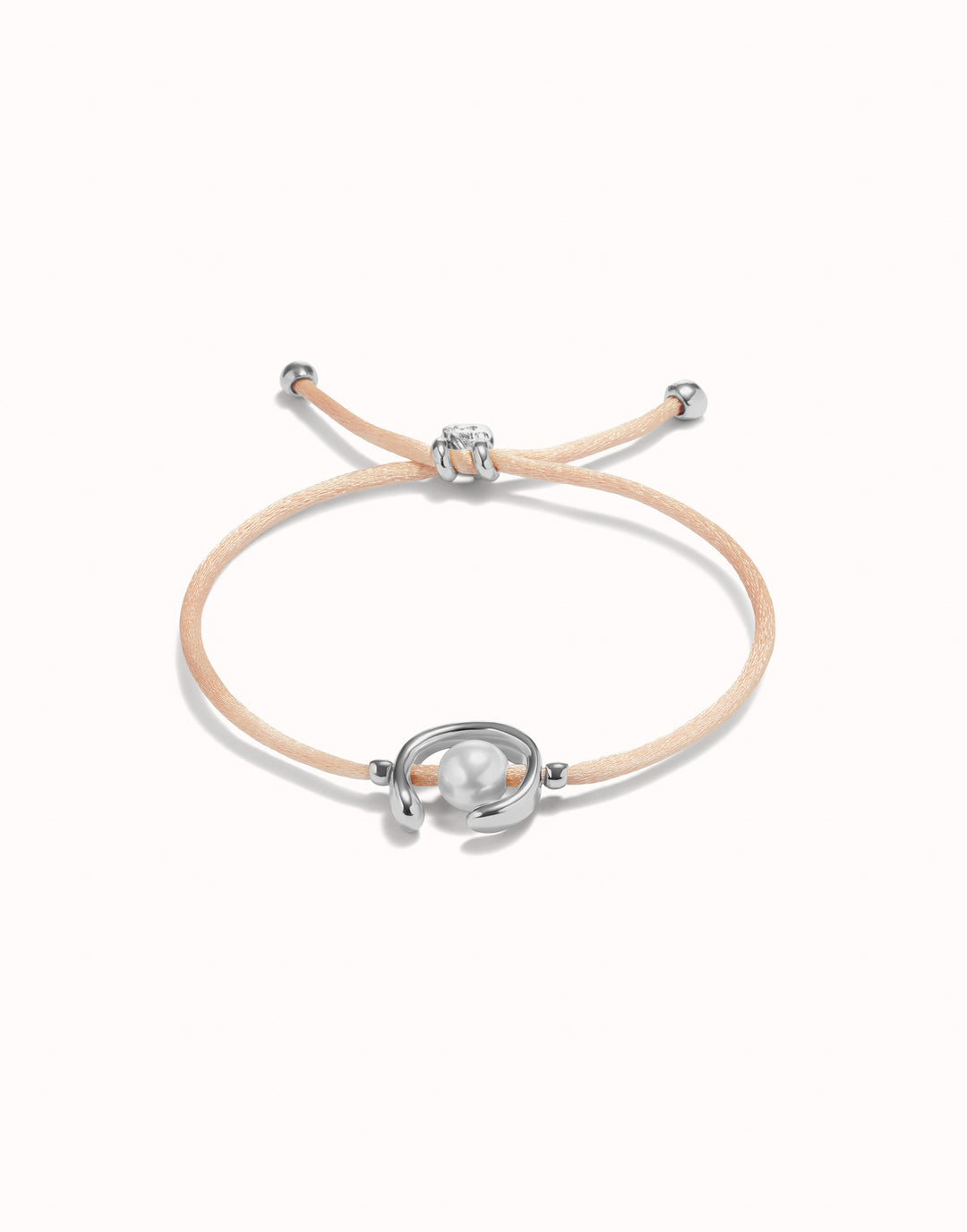 Ser Diferente Salmon Cord Silver w/Pearl Bracelet