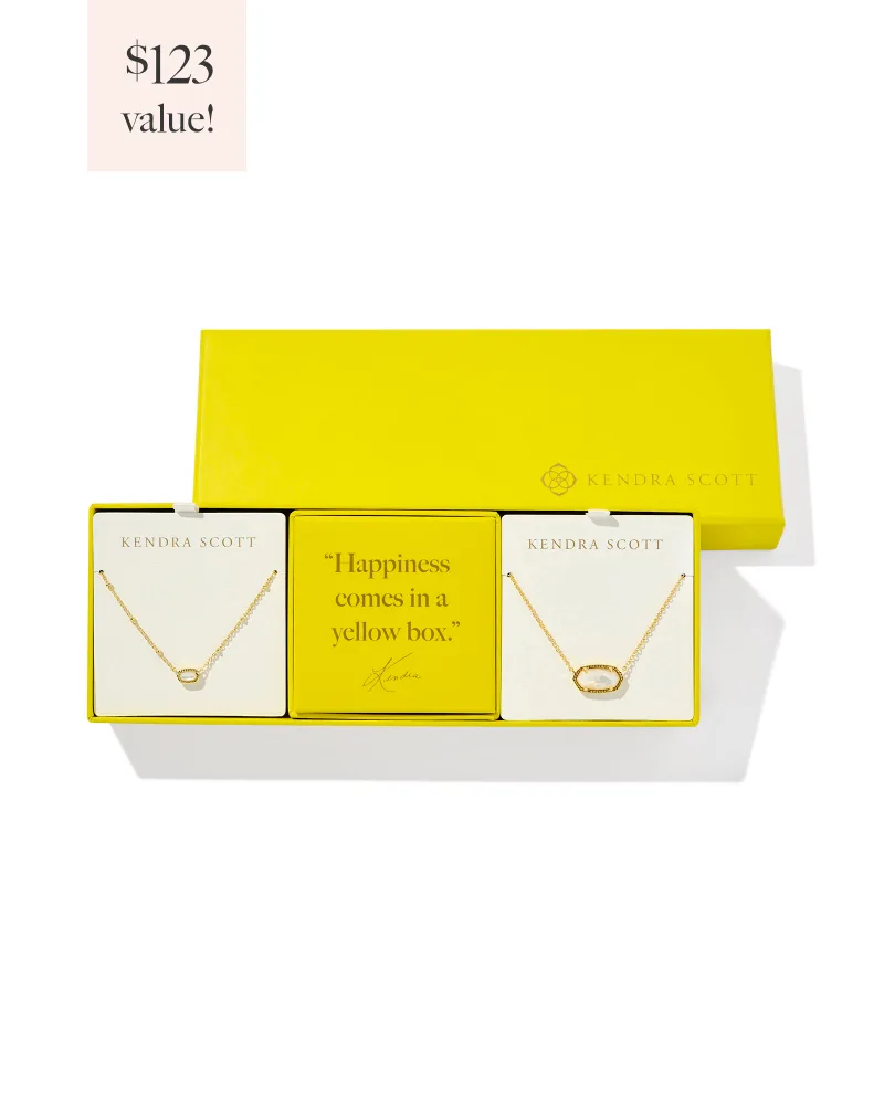 Elisa Gold Ivory Mother of Pearl Gift Set of 2