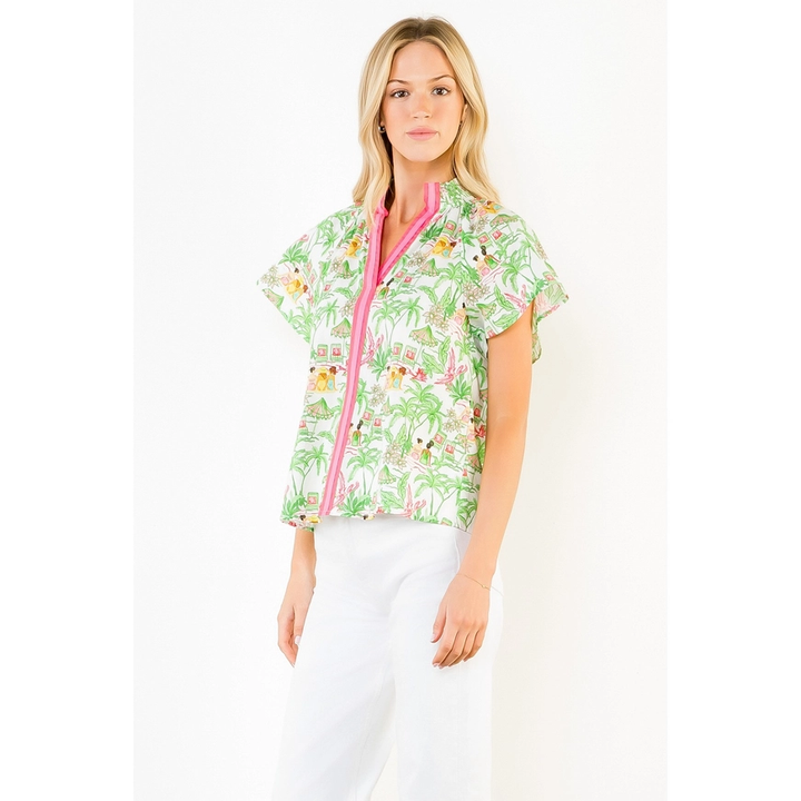 Vacation Scene Print Top