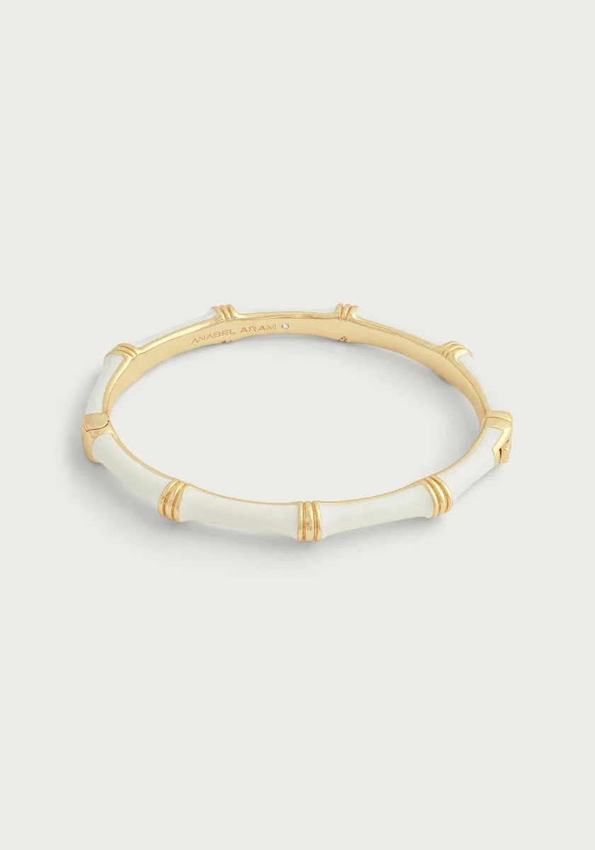 Anabel Aram Bamboo Enameled Hingled Bangle