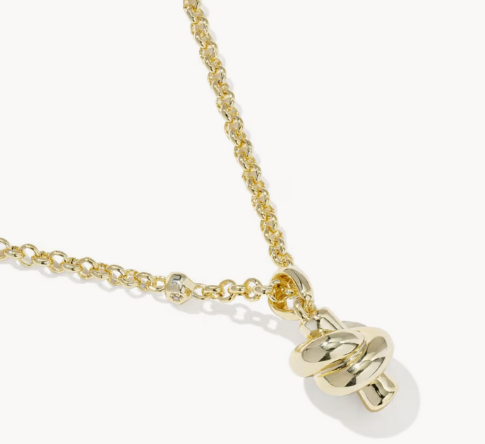 Parker Knot Short Pendant Necklace Gold