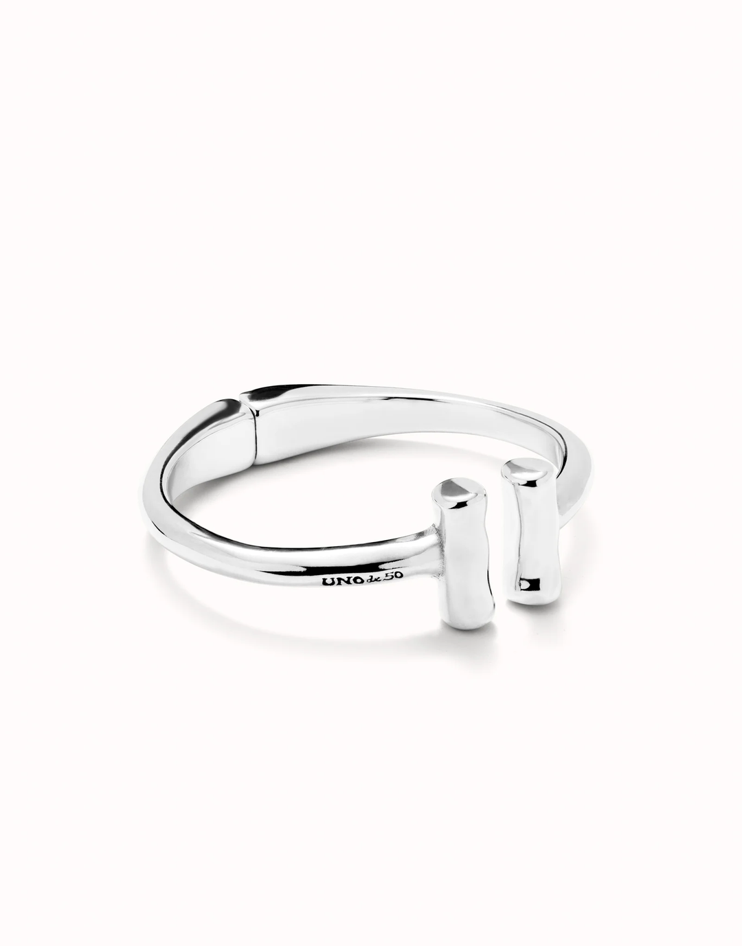 Sur Natural Silver Bracelet w/Silver Bar Ends Medium