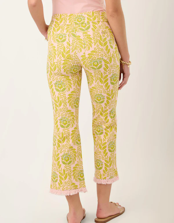 Maren Fringe Pant Seawall Scroll Rose