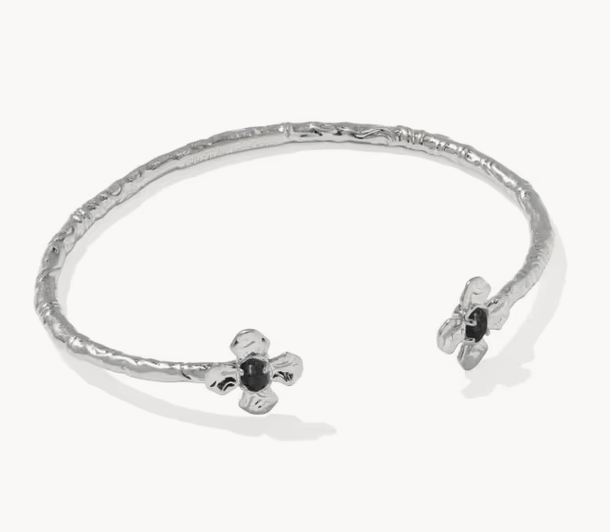 Leanne Cuff Bracelet Silver Black Granite