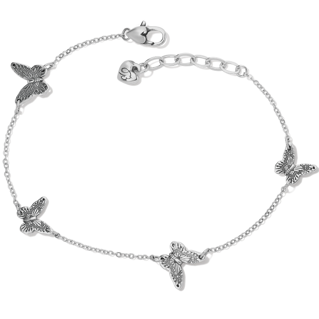 Solstice Butterfly Anklet - Silver