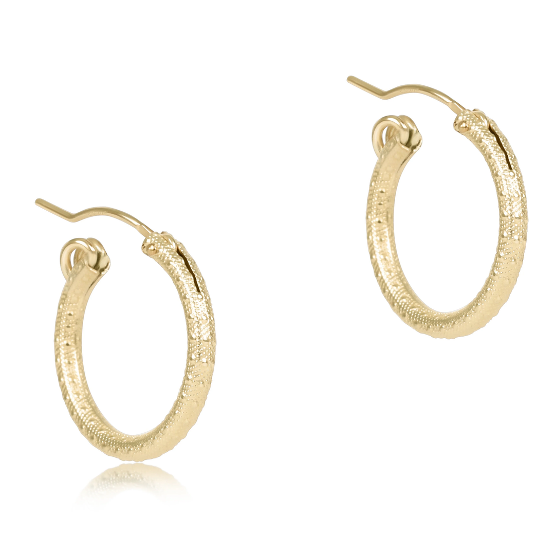 Round Gold 0.5" Hoop Earring Textured