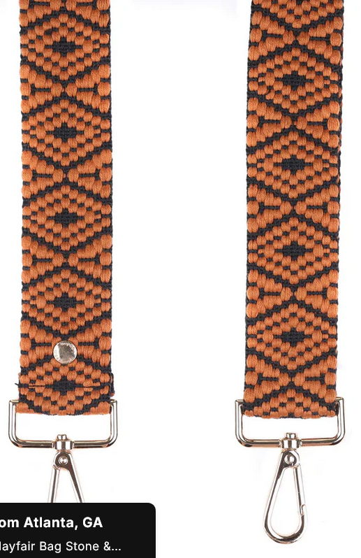 Pom Pom Strap Tan Aztec