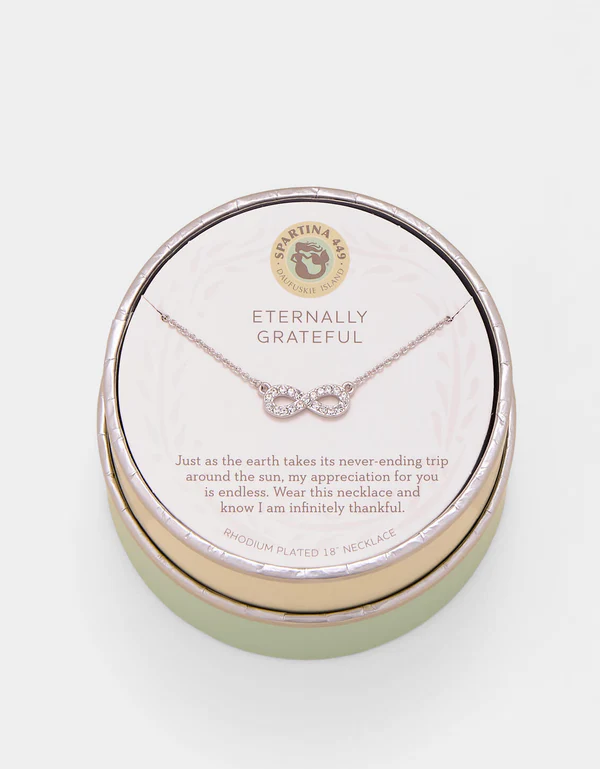SLV Necklace 18" Eternally Grateful/ Infinity Silve