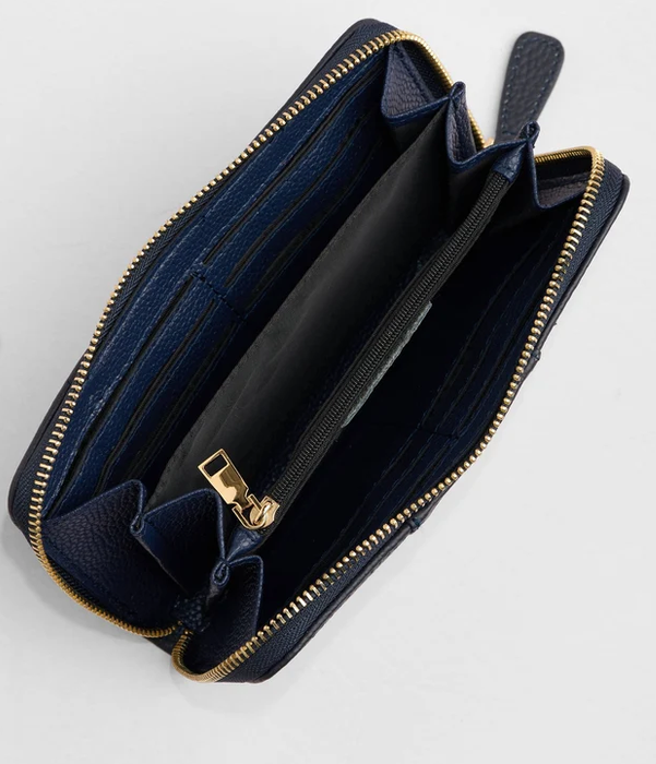 Pom Pom London Chelsea Wallet Purse Navy