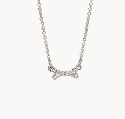 SLV Necklace 18" Puppy Love/Bone SIL