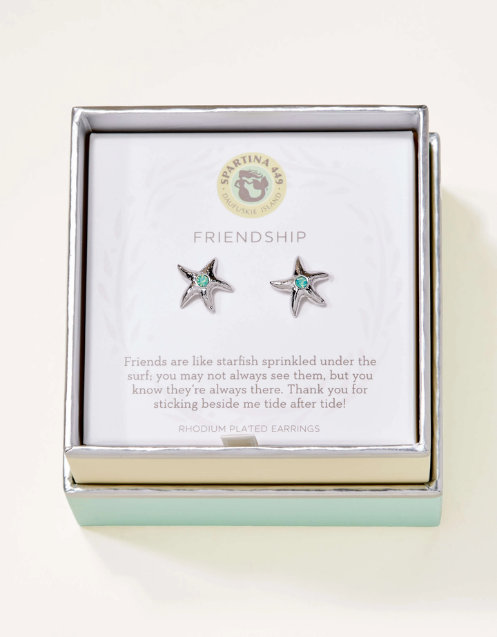 Sea La Vie Stud Earrings Friendship/Starfish Silver