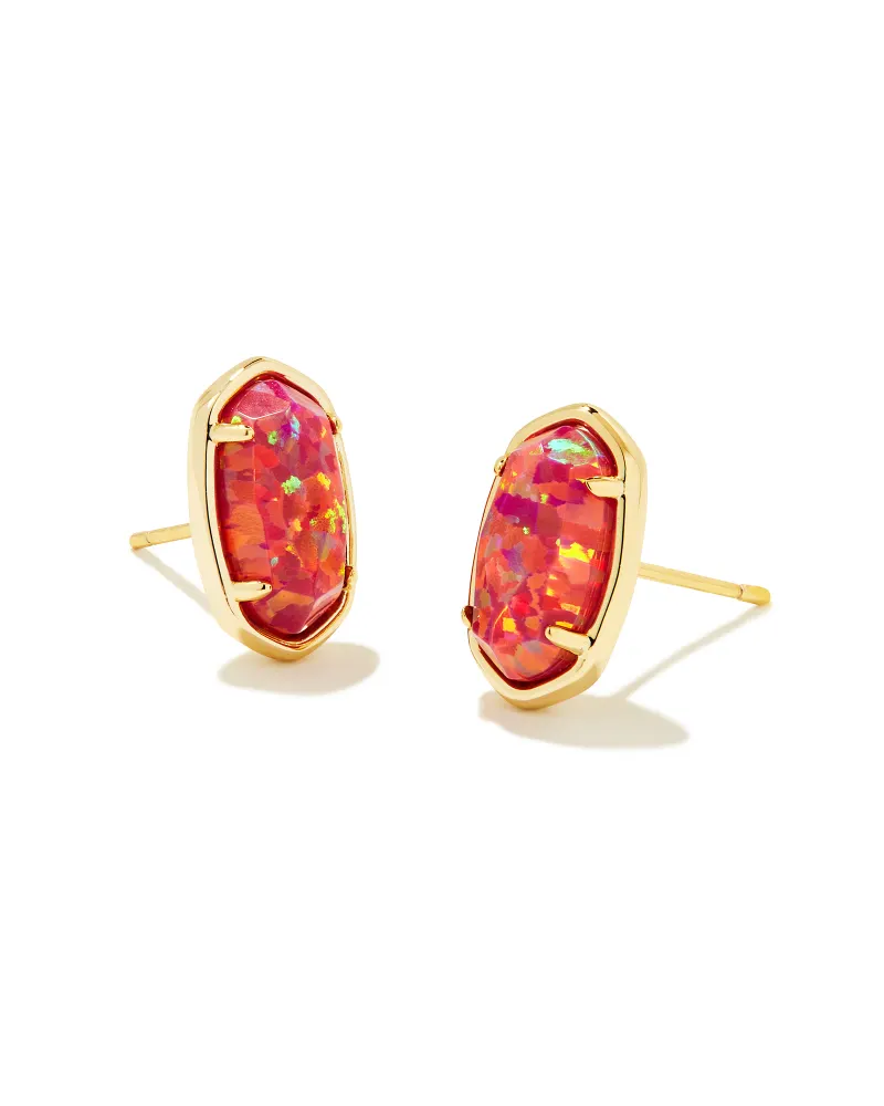 Earrings Grayson Stone Stud Gold Berry Kyocera Opal
