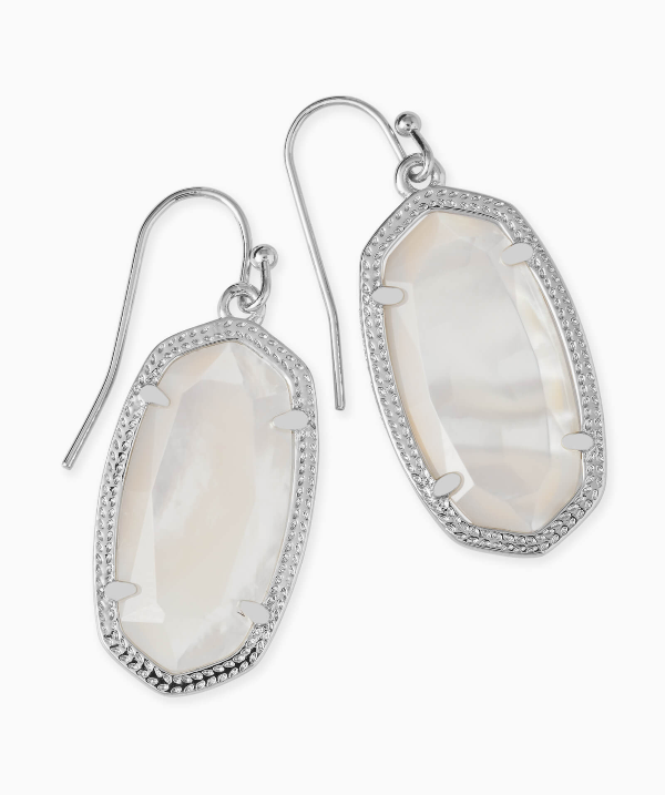 Dani Drop Earrings in Ivory Pearl Silver