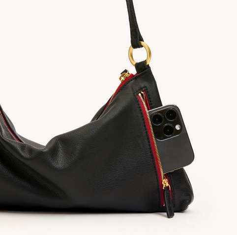 Kyle Medium Bag Black/Brushed Gold Red Zip