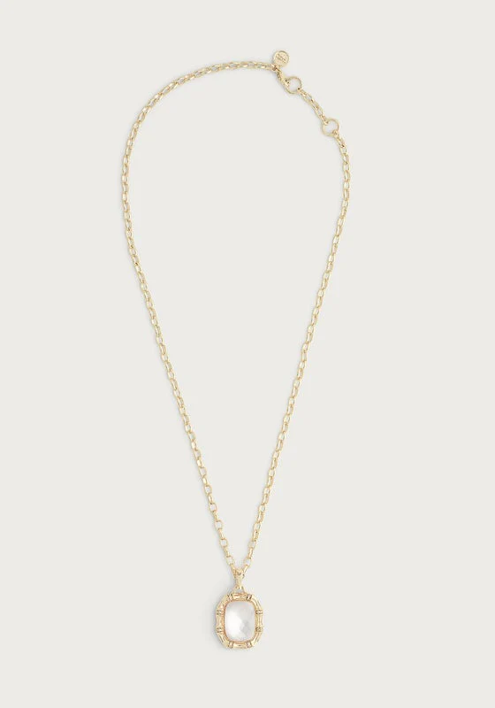 Anabel Aram Bamboo with Stone Pendant Necklace