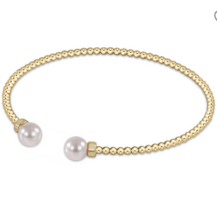 Classic 2mm Bead Cuff Pearl