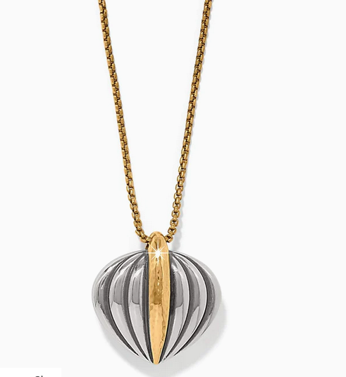 Ferrara Deco Pendant Two Tone Necklace
