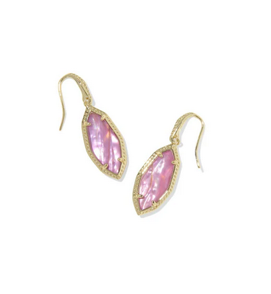 Ophelia Small Drop Earrings Light Mauve Illusion Gold