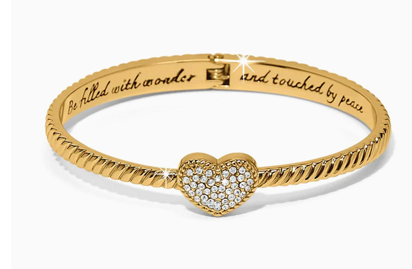 Celestia Heart Hinged Bangle Gold
