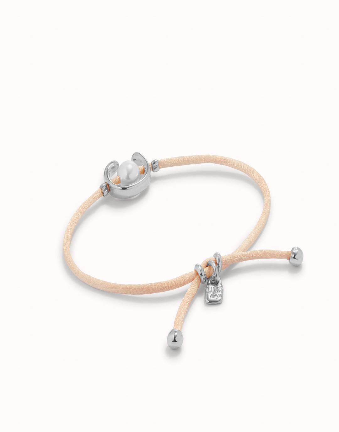 Ser Diferente Salmon Cord Silver w/Pearl Bracelet