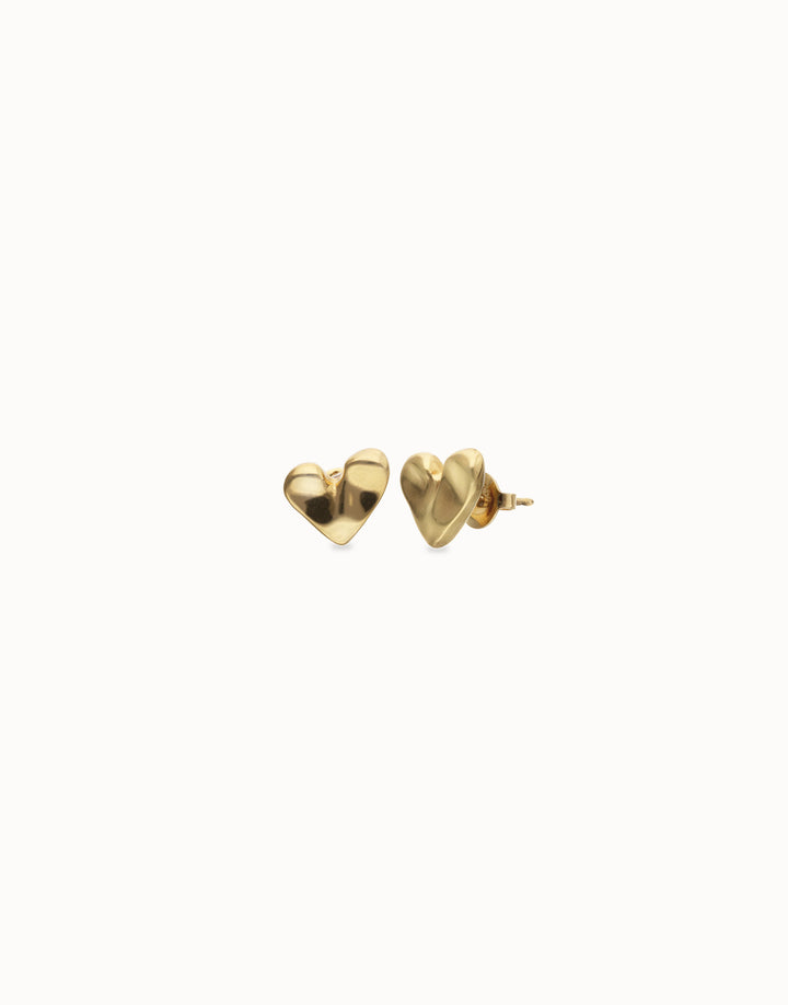 Palpito Beat Heart Stud Earrings Gold