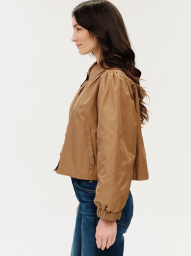 Toffee Leni Collared Jacket with Button Closure
